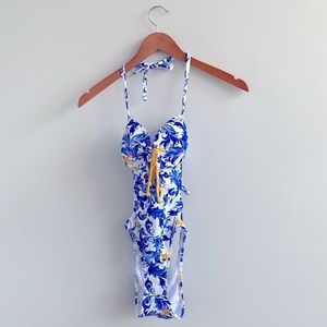 New Venus Swim Blue Floral Print Monokini